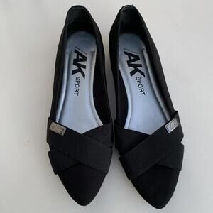 ANNE KLEIN Ak  sport black wedge pointed toe Shoes Sz 8